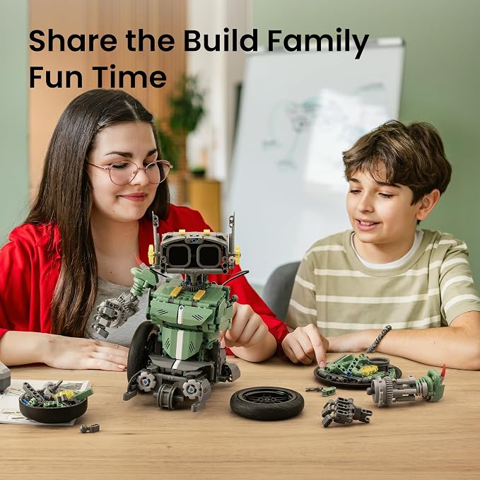 Sillbird Robot Car Building Kit with Remote Control for Boys Ages 8-14, STEM Coding Robotics Toy Birthday Gifts for Kids, Buildable 5in1 Models with 727 Pieces