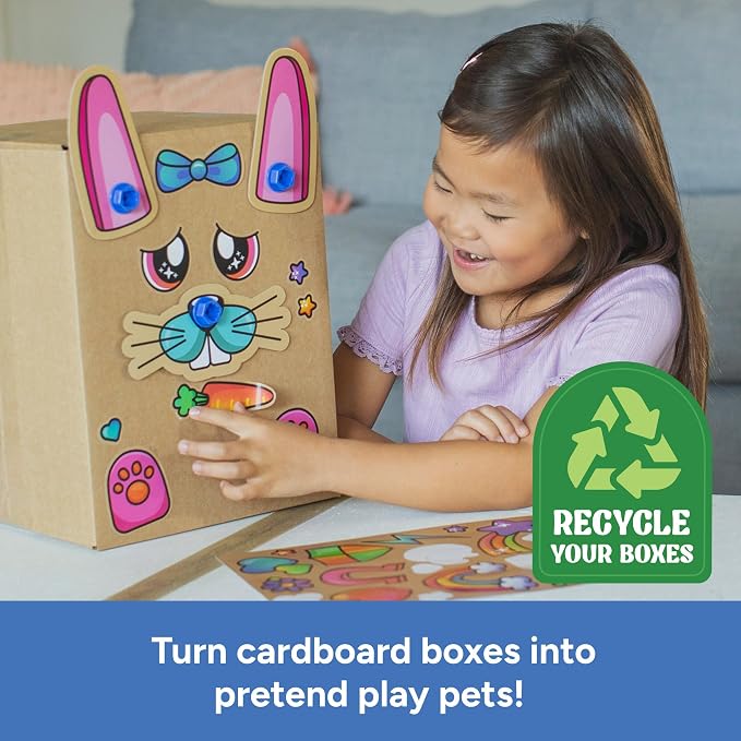 Educational Insights Boxineers Cardboard Animals - Creative Craft Supplies for Kids Projects, Cardboard Tools for Kids, DIY Fine Motor Activities, Kids Crafts and STEM Construction Kits