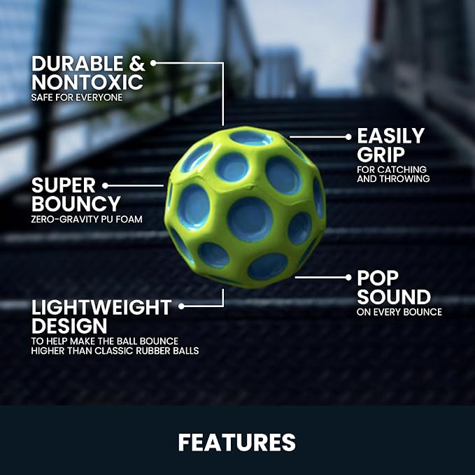 Waboba Gradient Moon Ball 2 Pack - Super Bouncy Wall Balls for Kids and Teens - Outdoor Sports Toy Gift - Rainbow & Undersea