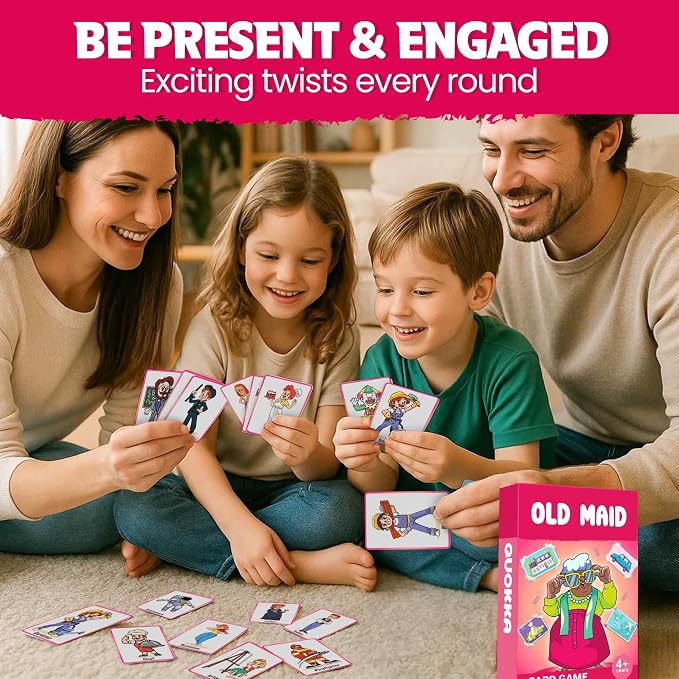 QUOKKA Old Maid Card Game for Kids Ages 4–8 – Fun Family Game with Cute Characters, Perfect for Travel, Playdates, Family Time – Educational & Engaging Playing Cards for Kids, Fast to Play