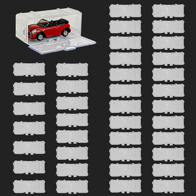 Toys Organizer Storage Case for Hot Wheels Car, for Matchbox Cars, for Mini Cars,1/64 Scale Hot Toy Wheels Display Case Holds 10/40 Cars，Interlocking Hot Car Wheels Storage (White 40 PCS)