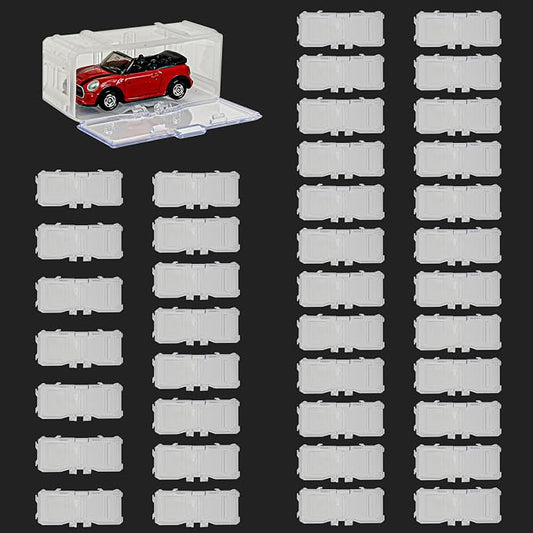 Toys Organizer Storage Case for Hot Wheels Car, for Matchbox Cars, for Mini Cars,1/64 Scale Hot Toy Wheels Display Case Holds 10/40 Cars，Interlocking Hot Car Wheels Storage (White 40 PCS)