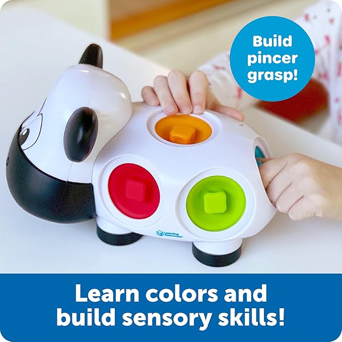 Learning Resources Dottie The Fine Motor Cow - Toddler Montessori Toys, Stacking Shape, Gifts for Boys and Girls, Sorting and Matching Skill Activities, Educational Games, Ages 18 Months+