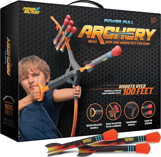 Kids Bow and Arrow Archery Set - Coolest Toys for Boys Age 6, 7, 8, 9, 10, 11 & 12 Year Old Boy Gifts - Cool Boy Toys Birthday Gift - Best Outdoor Kid Sports Play Toy