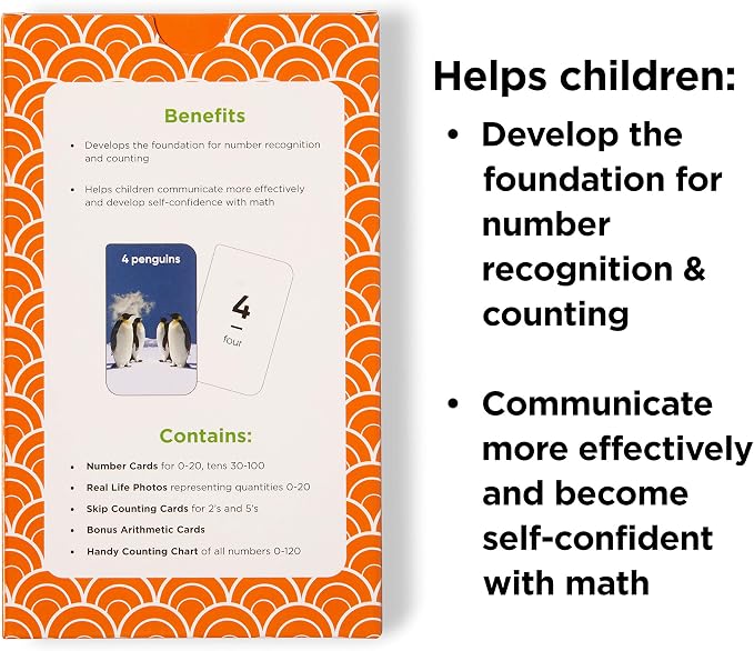 Award-Winning Numbers & Counting Flash Cards for Kids Ages 2-8 – Learn Counting 0-100, Number Recognition & Basic Math – 36 Durable Cards with Real Images for Preschool to Kindergarten