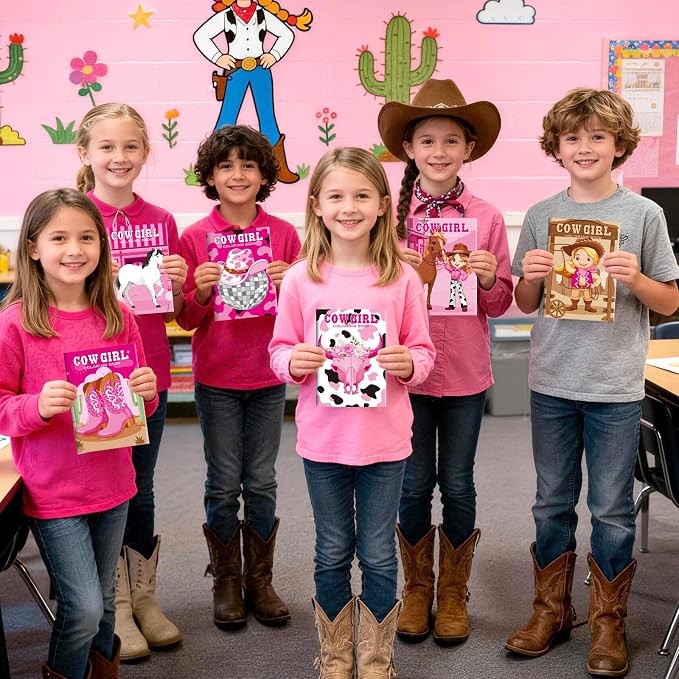 BenLouis 24 Pcs Cowgirl Mini Coloring Books Kids Western Girl Party Favors Small Activity Books Bulk for Kids Wild West Horse Birthday Goodie Bags Stuffers Return Gifts Classroom Travel