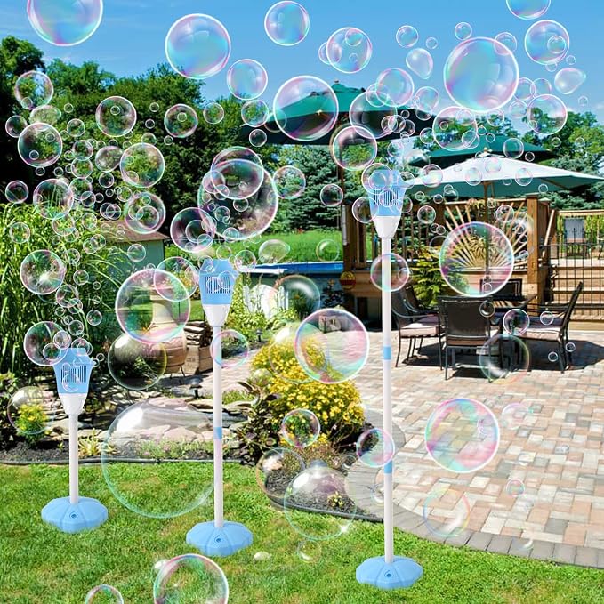 Palksky Bubble Machine with Lights for Outdoor - 2Pack, Height 47 Inches Bubbles Blower Maker for Kids Toddlers, Battery Automatic Bubbles Blower Maker for Outdoor/Indoor Wedding Birthday Party