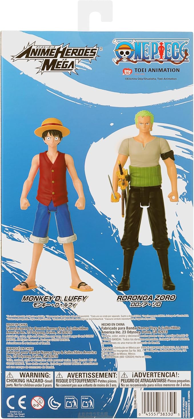 ANIME HEROES MEGA - One Piece - Roronoa Zoro 12" Action Figure