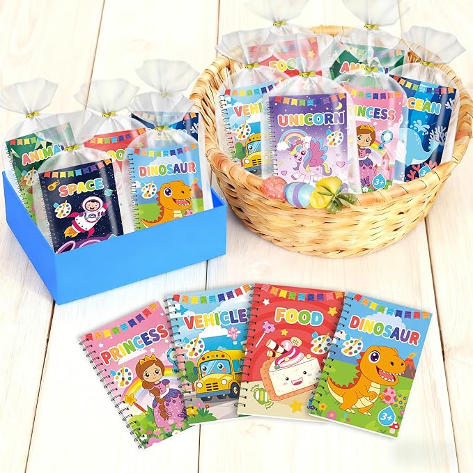 64 Water Coloring Books Party Favors: Bulk Mini Kids Birthday Favor, Goodie Bag Stuffers, Art & Crafts Classroom Prizes, Paint Activities School Toys, Halloween & Christmas Return Gifts for Ages 4-8