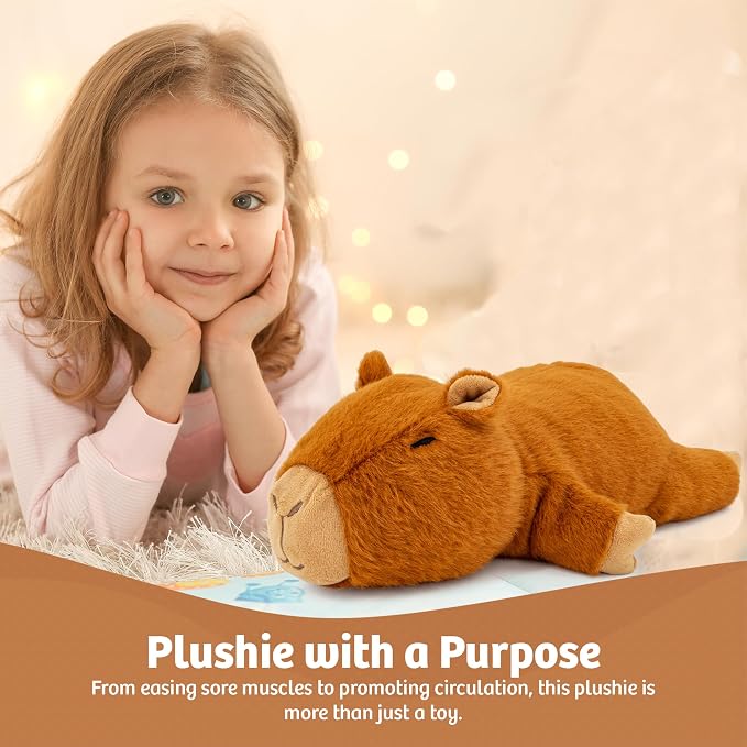 Marysun Microwavable Capybara Stuffed Animal - Weighted Stuffed Animal Plush, Heating Pad, Cozy Gift for Girls|Women|Kids|Elder People, 9.8in, 1.65lb