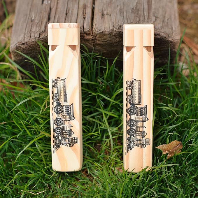 Solid Wood Train Whistle 4 Tone Musical Toy for Kids (1 pack)