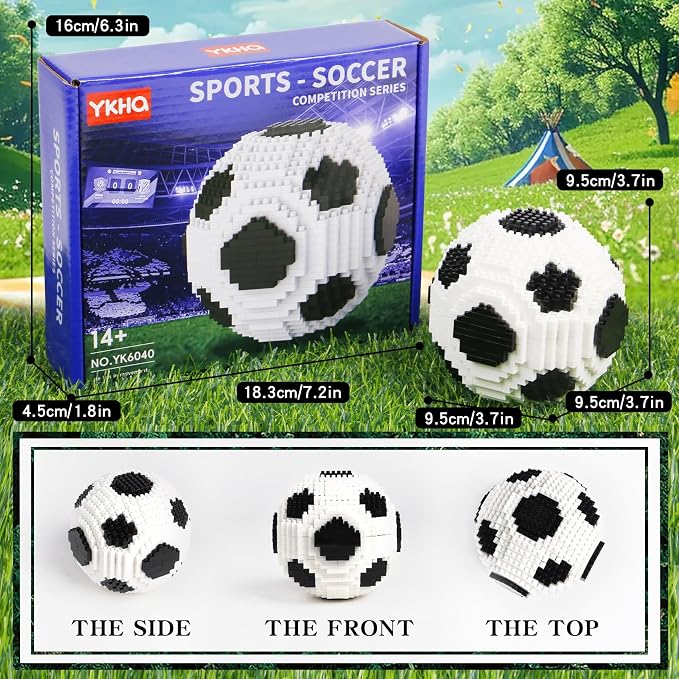 SAMYBLOCKS Soccer 819Pcs Micro Mini Building Blocks Set,Meaninful 3D Footaball Sports Educational Collection Toy,Creactive Ball Decoration and STEM Gift for 14+ Kids or Adults