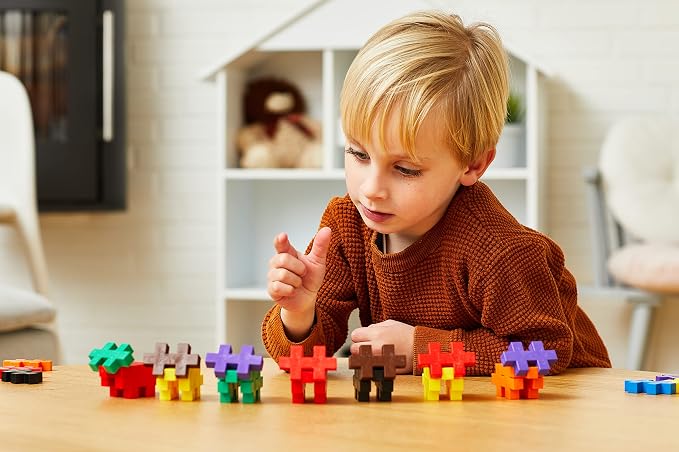 PLUS PLUS Big - 100 Piece Basic Color Mix - Interlocking Large Puzzle Building Blocks, Quiet Stem Toys for Toddlers - Gifts for Boys & Girls