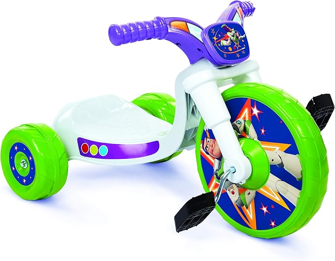 Disney Toy Story Ride-On 10" Fly Wheels Tricycle with Sounds - Toddler Bike Trike, Ages 18-36M, for Kids 33”-35” Tall - 35 lbs. Weight Limit