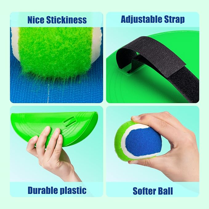 Toss and Catch Ball Set & Paddle Ball, Beach Pool Toys Outdoor Games for Kids Toys, Outside Family Lawn Yard Games, for Boys Girls 3 4 5 6 7 8 9 10 11 12 Years Old