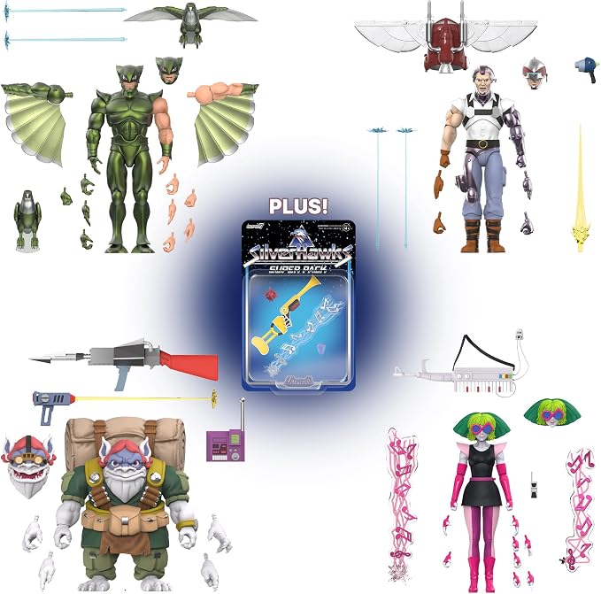 Super7 ULTIMATES! SilverHawks Hardware (Toon) - 7" SilverHawks Action Figure with Accessories - Classic Cartoon Collectibles and Retro Toys