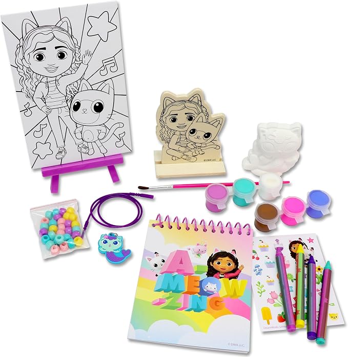 Tara Toys Gabby's Dollhouse 5-in-1 Creativity Tub Multi-Activity Art Kit for Kids with Coloring, Stamps, Stickers, and Fun Craft Materials Great Gift for Girls Ages 3+