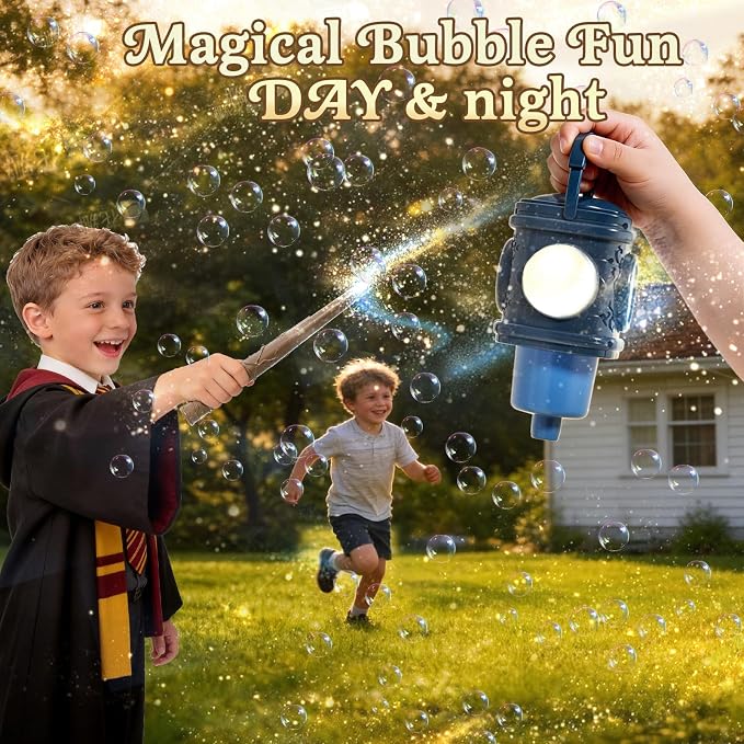 Automatic Bubble Machine for Kids & Toddlers 1-3, Remote Control LED Street lamp Bubble Toy for Indoor House Outdoor Play, Summer Water Toys for Toddler Baby Boy Girl Birthday Party Gifts