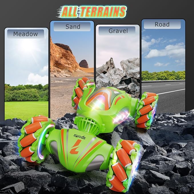 Nicella Remote Control Car, Pink RC Cars for Girls, Gesture Stunt with Light & Music, 4WD, 360° Rotating, 2.4Ghz Remote Control Car Toys, Birthday Gift for Kids Age 6+ (Green)