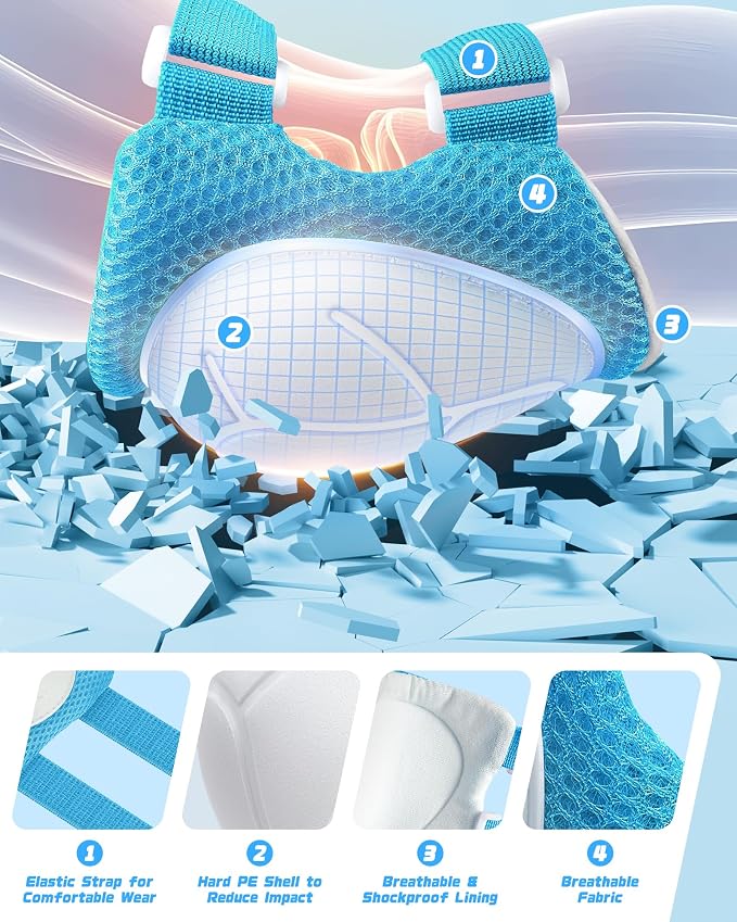 Kids Bike Helmet Set, Adjustable Helmet for Ages 2-3-5-8-14 Year Boys Girls, Toddler Pad Set with Knee and Elbow Pads for Bike, Roller, Skating, Scooter, Longboard and More Sports, 6 Color