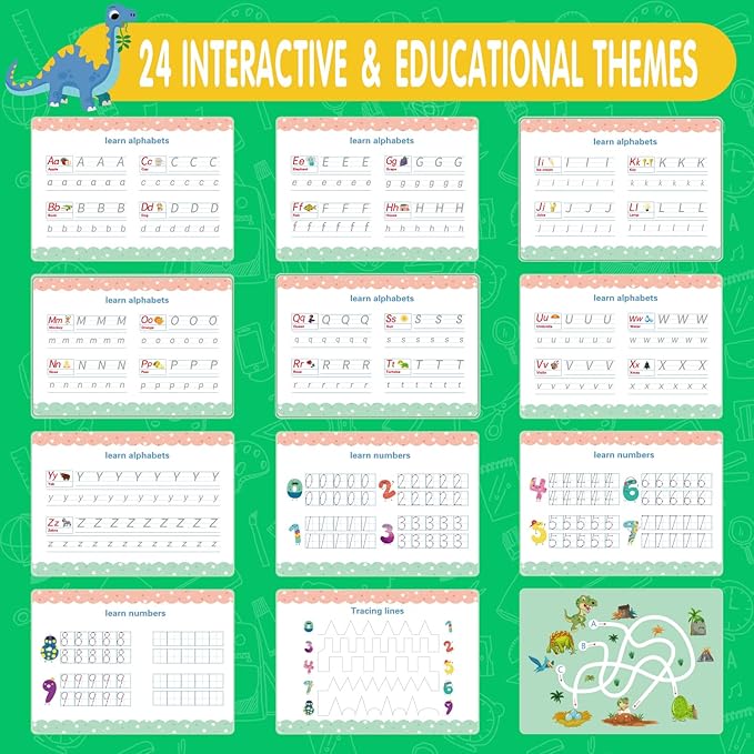NASHRIO Montessori 24 Themes Busy Book for Toddlers 3-5, Engaging Preschool Learning Activities for Home School Travel – Educational Toy for 3-6 Year Old Boys & Girls