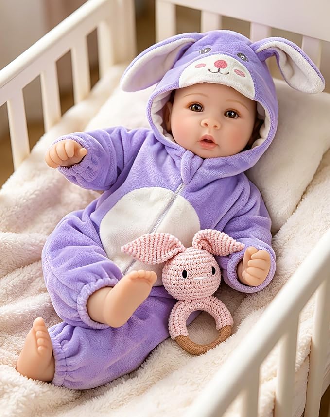 UOFTKIZ Real Life Baby Dolls - 17" Lifelike Baby Dolls, Soft Baby Doll with Open Eyes, Gifts for 3+ Years