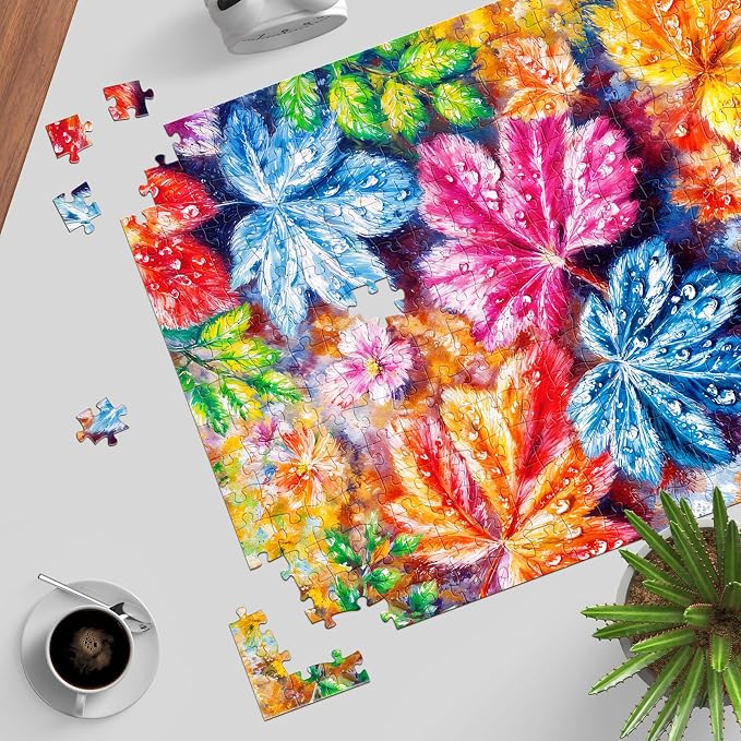 Puzzles for Adults 1000 Pieces, Jigsaw Puzzle for Adults, Fun Challenging Puzzle, Colorful Autumn Leaves Puzzles Game, Interlock Perfectly No Dust, Gifts for Easter Mother’s Day