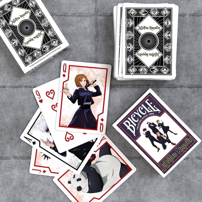 Bicycle Jujutsu Kaisen Collectible Standard 52 Deck of Cards, Poker Size, Anime Cartoon Gifts, Family & Kids Card Game Night