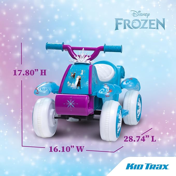 Kid Trax Toddler Disney Frozen 2 Electric Quad Ride On Toy, Kids 1.5-3 Years Old, 6 Volt Battery and Charger Included, Max Weight 45 lbs, Frozen 2 Blue