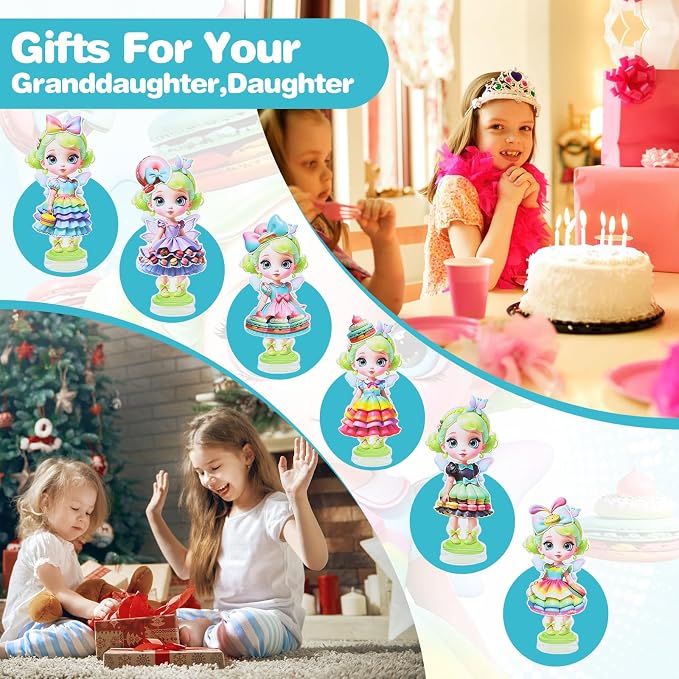 PainZieteg Magnetic Dress Up Dolls,Paper Dolls for Girls, Kids DIY Princess Magnetic Dress-Up Doll for Girl Birthday (Macaron Elf)