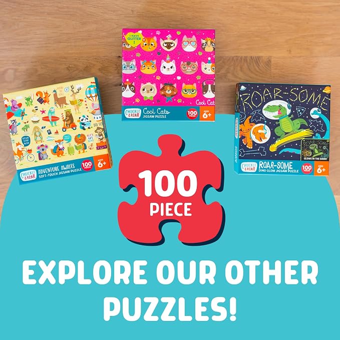 Chuckle & Roar Adventure Awaits 100-Piece Jigsaw Puzzle - 11 x 15 in - Screen-Free Play Puzzles for Kids - Fine Motor Skill Development 100-Piece Set for Kids