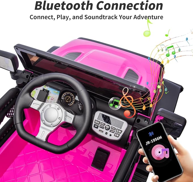 Hikiddo 24V Kids Ride on Car, Kids Electric Vehicles Car Ride on Toy Truck for Toddlers 3-5 w/Remote Control, 400W Motor - Pink