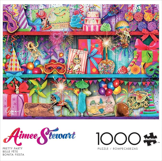 Buffalo Games - Aimee Stewart - Pretty Party - 1000 Piece Jigsaw Puzzle for Adults -Challenging Puzzle Perfect for Game Nights - Finished Size is 26.75 x 19.75