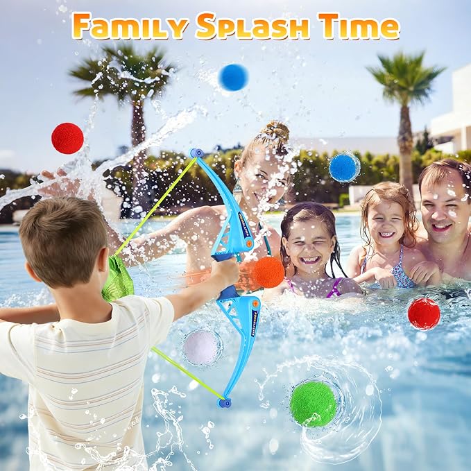 10Pcs Reusable Water Balloons with Bow and Arrow for Kids, Pool Beach Water Fight Equipment for Boys and Girls, Outdoor Summer Toys for Kids Ages 3-12