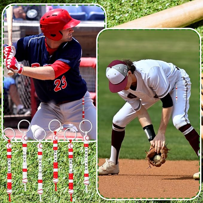 Landical 564 Pcs Baseball Keychain Making Kit DIY Baseball Bead Key Chain Craft Adjustable Sport Letter Bead Charm Sport Theme Party Favor Gift Backpack Accessories Holiday Decoration(Novel Color)