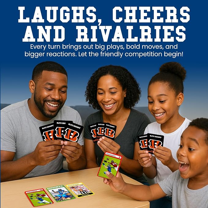 Blitz Champz Cincinnati Bengals – Official NFL Playing Cards & Bengals Gifts for Men & Women, Fun Travel Card Games for Adults & Kids Ages 7+, Ideal Camping Games for Friends & Family Game Night