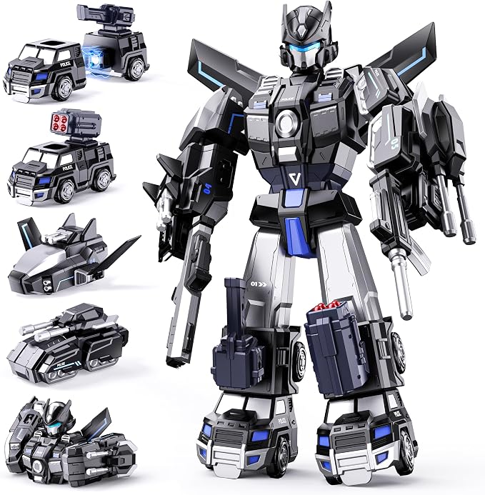 5-in-1 Transform Toys for Boys 4-6, Ideals Gifts for 3 4 5 Year Old Boys, Easy DIY Assembly, Toys for Boy, 3 4 5 6 Year Old Boy Birthday Gifts, 3 4 5 Year Old Boy Toys, Magnetic Robot Toys For Kids