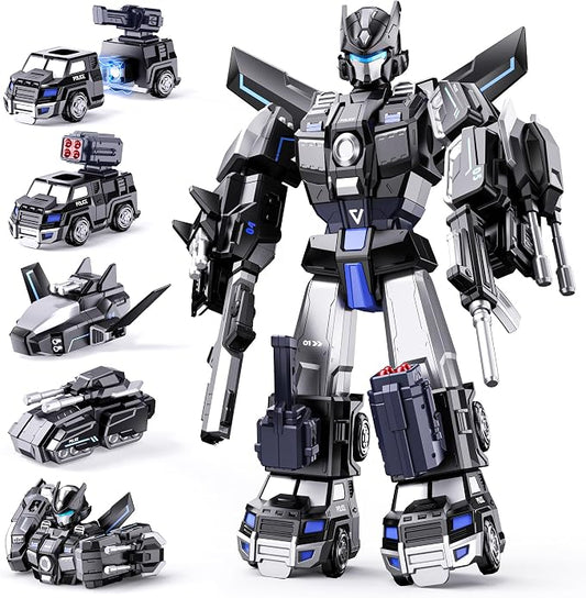 5-in-1 Transform Toys for Boys 4-6, Ideals Gifts for 3 4 5 Year Old Boys, Easy DIY Assembly, Toys for Boy, 3 4 5 6 Year Old Boy Birthday Gifts, 3 4 5 Year Old Boy Toys, Magnetic Robot Toys For Kids