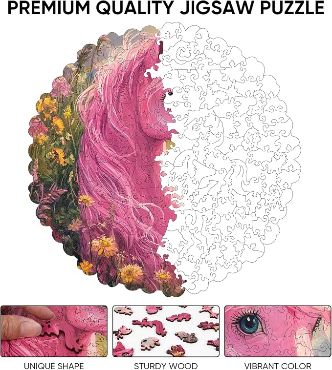 Ixfyloop Wooden Puzzles for Adults, Horse Wood Puzzle, Wooden Jigsaw Puzzles for Adults, Wooden Puzzles Birthday Gifts for Family Game Horse Puzzle Wooden Puzzles, 200 Pieces 11.2x11.1 inch