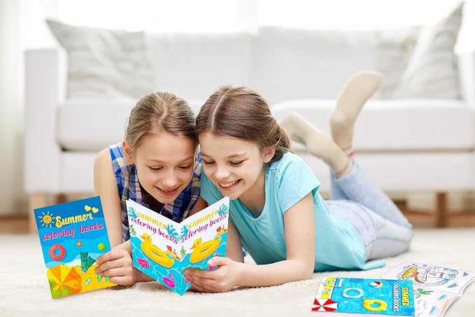 90shine 72PCS Summer Coloring Books for Kids in Bulk Ages 4-8, End of The Year Gifts from Teacher for Students Beach Pool Birthday Party Favors