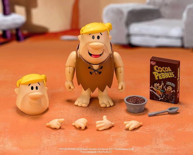 Jada Cocoa Pebbles Barney Rubble Action Figure Toys – 1:12 Scale – Fully Articulated – Retro Cartoon Collectible – Nostalgic Toy for Ages 8+