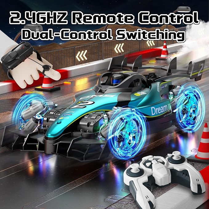 Remote Control Cars, 2.4GHz Monster Truck RC Stunt Cars for Boys Kids Adults, 1:12 Monster RC Truck Off Road with Light & Music, Gifts for 8 9 10 11 12 13 14 15 16+ Years Old Boys Girls Adults