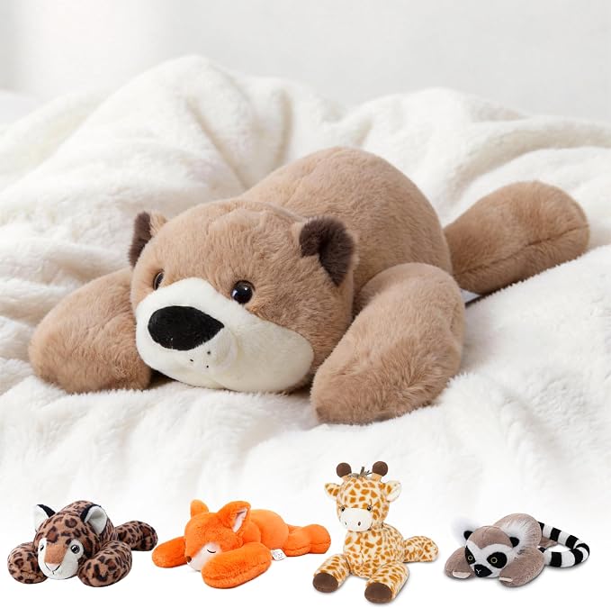 Niuniu Daddy Weighted Otter Stuffed Animal for Kids & Adults, 20 Inch 3.3lb Large Plush Toy with Soft Fur, Weighted Plushies Pillow for Sensory Calm, Huggable Gift for Everyday Comfort