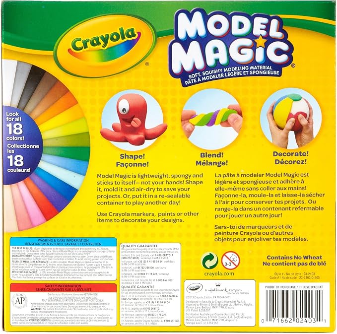 Crayola Model Magic Deluxe Variety Pack (14ct), Kids Air Dry Clay, 7oz, Bulk Modeling Clay Alternative, Gift for Kids, Ages 4+ (Pack of 3)