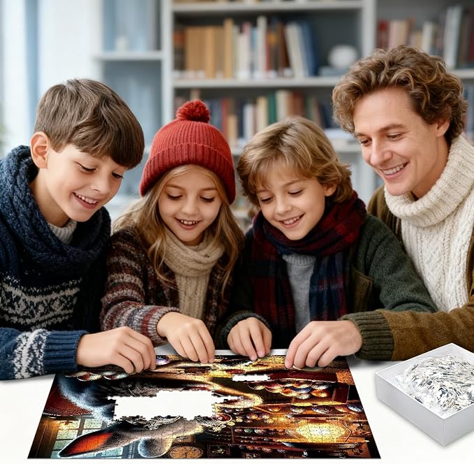 Jigsaw Puzzle for Adults, Steampunk Bunny Painting Easter Eggs | Fantasy Art, Impossible Puzzle for Family, Whimsical Wall Decor Gift for Animal & Craft Lovers, 1024 Piece, 23.86" x 23.86"
