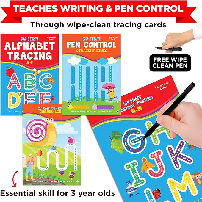 Learnabee Toys for 3 Year Old Boys/Girls | Gift for 3 Year Old Kids | Board Books and Fun Activities | Learning and Educational Toys & Games (1 Box Set)