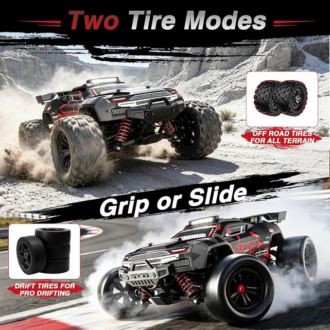KGF 1:18 Scale All Terrain RC Cars for Adults, 2.4GHz 40KPH High Speed Remote Control Car, 4WD Off Road Monster Truck 4X4 Fast Drift Wheel RC Truck with 2 Rechargeable Batteries