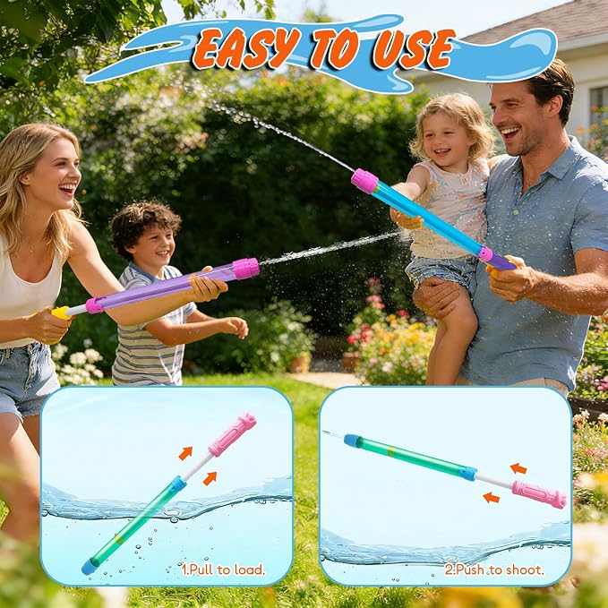 Water Gun Squirt Toys with Mesh Bag, 12 Pack Water Blaster Squirt Guns for Kids Adults, Up to 40 FT Long Range Water Soaker Pool Toys, Water Squirter for Summer Outdoor Beach Party Fun