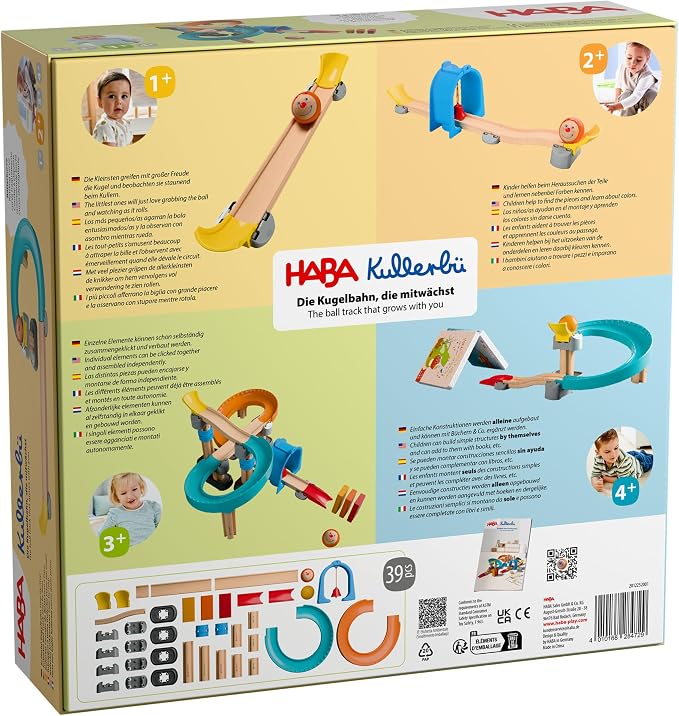 HABA Kullerbü Step-by-Step Marble Run - Clever Click System for Stable Fun - Marble Run from 12 Months - Can be Combined with All Kullerbü Tracks - 2012252001
