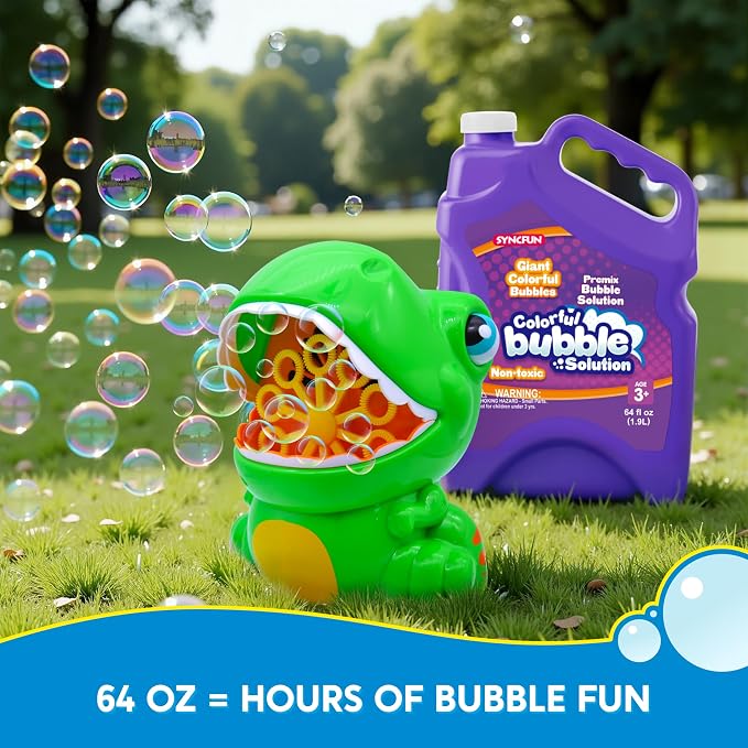 SYNCFUN 64 oz Premixed Bubble Solution, 1.9L Giant Pre-Mix Refill Solution for Bubble Machine,Bubbles for Kids, Wands, Blower, Easter, Outdoors Activity, No Mixing or Measuring